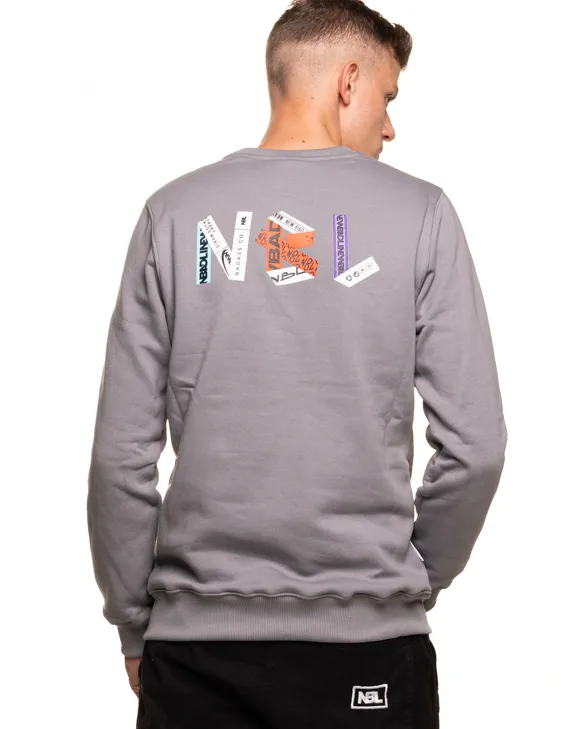 BLUZA BEZ KAPTURA STICKERS GREY