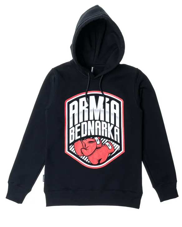 BLUZA Z KAPTUREM ARMIA BEDNARKA BLACK