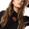 BLUZA Z KAPTUREM DAMSKA HEART BLACK
