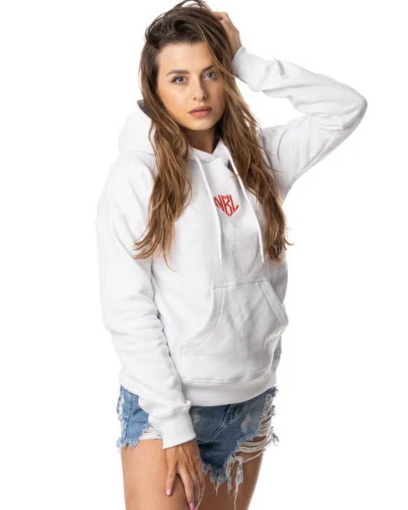 BLUZA Z KAPTUREM DAMSKA HEART WHITE