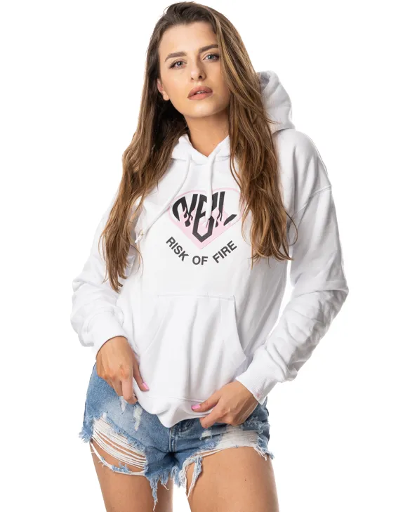 BLUZA Z KAPTUREM DAMSKA RISK WHITE