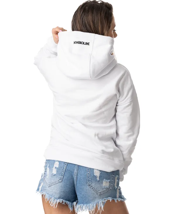 BLUZA Z KAPTUREM DAMSKA RISK WHITE