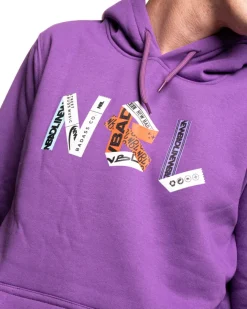 BLUZA Z KAPTUREM STICKERS VIOLET