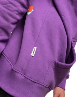 BLUZA Z KAPTUREM STICKERS VIOLET
