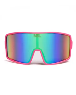 OKULARY BOLD PINK RUBBER GREEN MIRROR 01-90