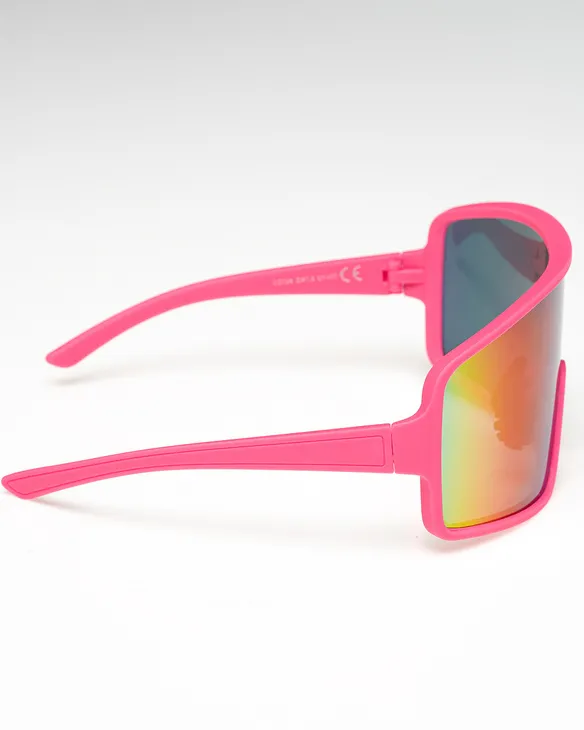 OKULARY BOLD PINK RUBBER GREEN MIRROR 01-90