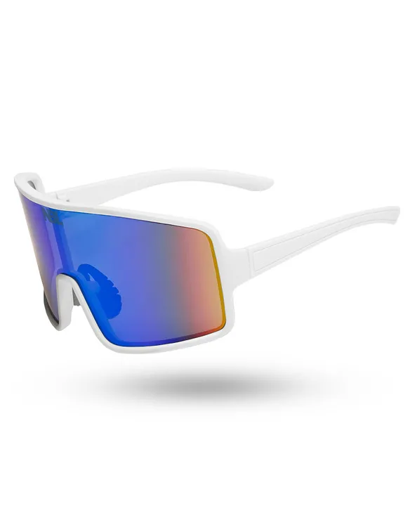 OKULARY BOLD WHITE RUBBER GREEN MIRROR 01-86