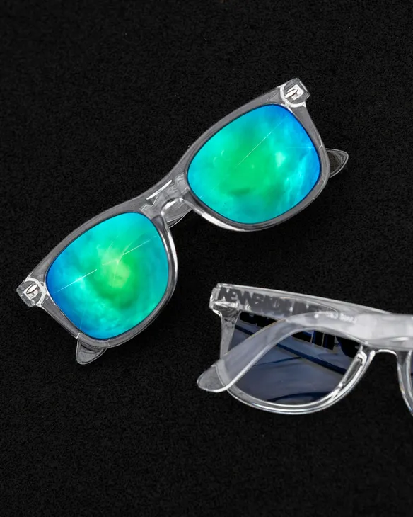 OKULARY CLASSIC CLEAR FLASH GREEN MIRROR 01-15