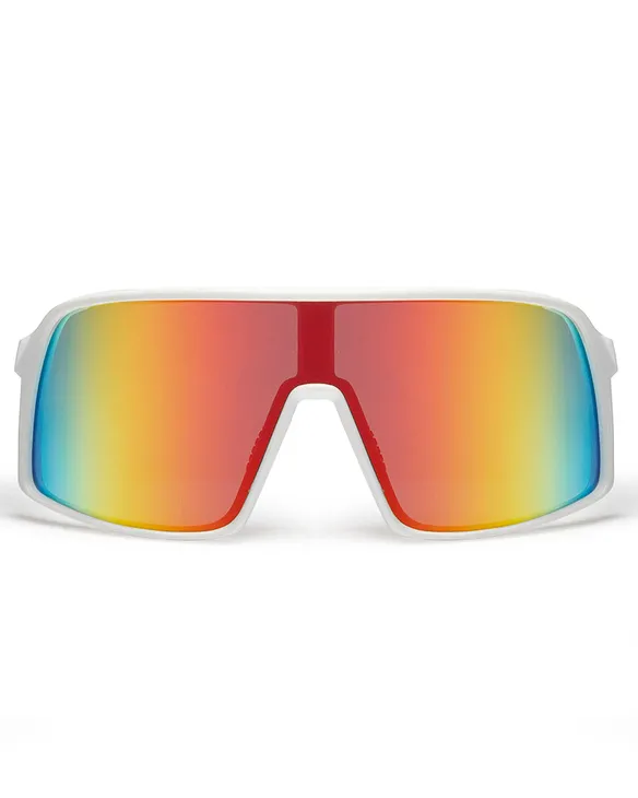 OKULARY GLIDE WHITE MAT RED MIRROR 01-101