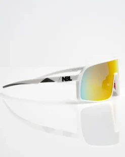 OKULARY GLIDE WHITE MAT RED MIRROR 01-101