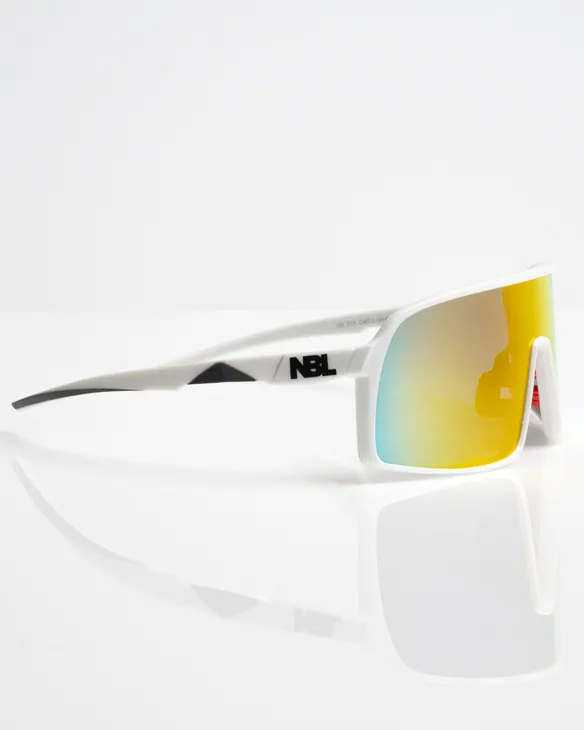 OKULARY GLIDE WHITE MAT RED MIRROR 01-101