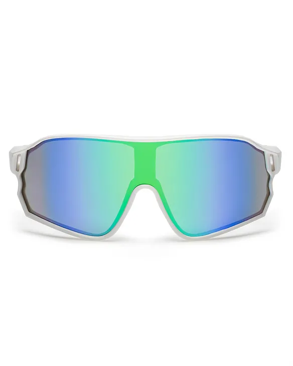 OKULARY GLIMPSE WHITE MAT GREEN MIRROR 01-92