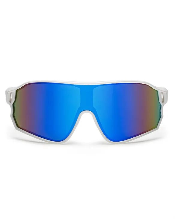 OKULARY GLIMPSE WHITE MAT NAVY MIRROR 01-93