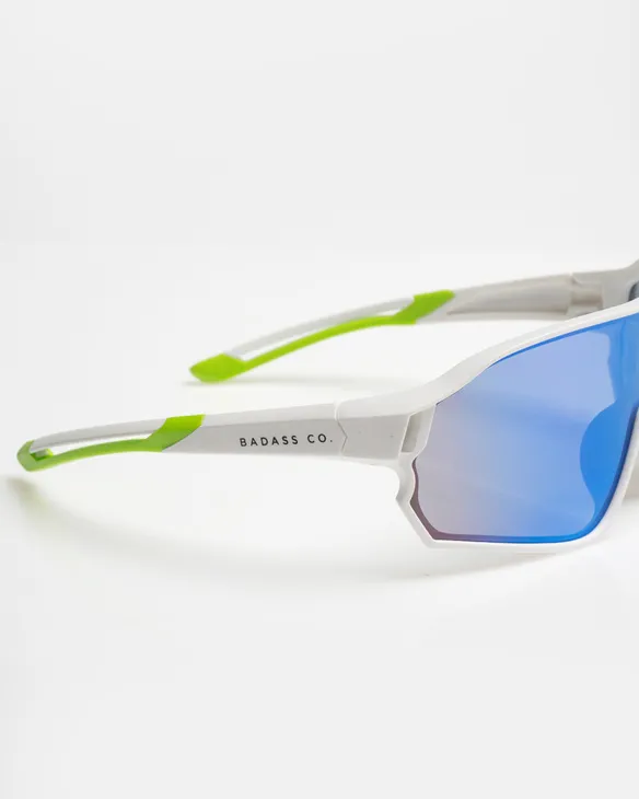 OKULARY GLIMPSE WHITE MAT GREEN MIRROR 01-92