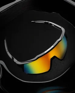 OKULARY GRIP BLACK FLASH RED MIRROR 01-110