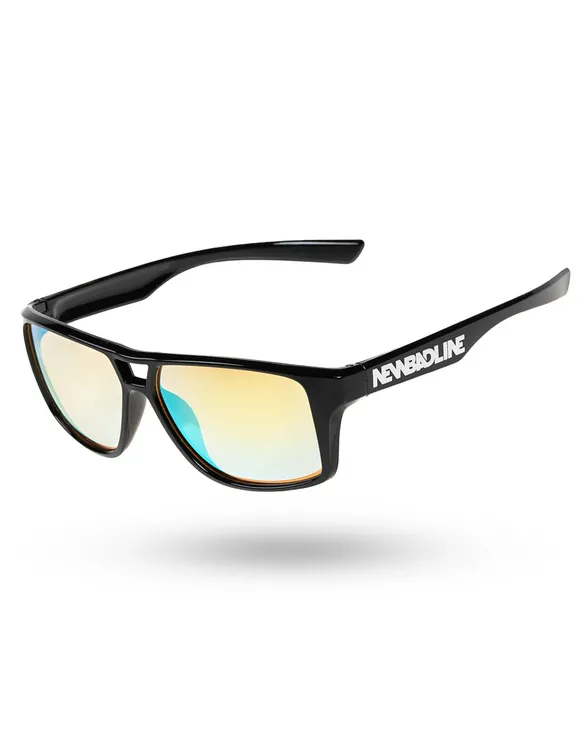 OKULARY HOLLOW BLACK FLASH YELLOW MIRROR 00-614