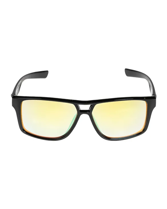 OKULARY HOLLOW BLACK FLASH YELLOW MIRROR 00-614
