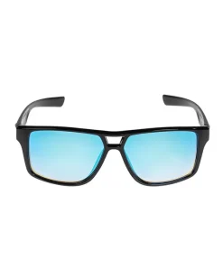 OKULARY HOLLOW BLACK FLASH BLUE MIRROR 00-615