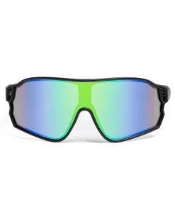 OKULARY HUSH BLACK MAT GREEN MIRROR 01-95