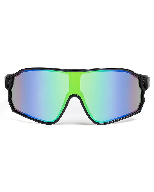 OKULARY HUSH BLACK MAT GREEN MIRROR 01-95