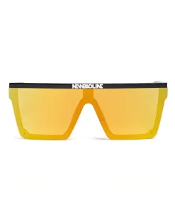 OKULARY ONE GLASS BLACK FLASH YELLOW MIRROR 01-80