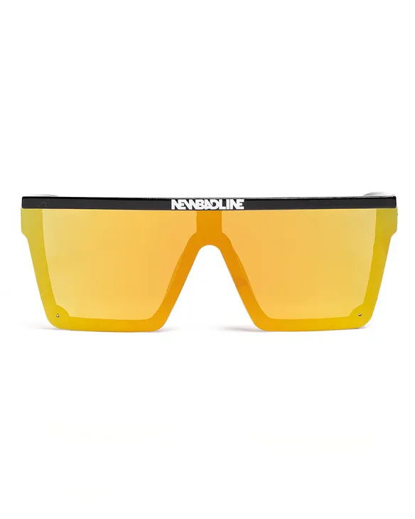 OKULARY ONE GLASS BLACK FLASH YELLOW MIRROR 01-80