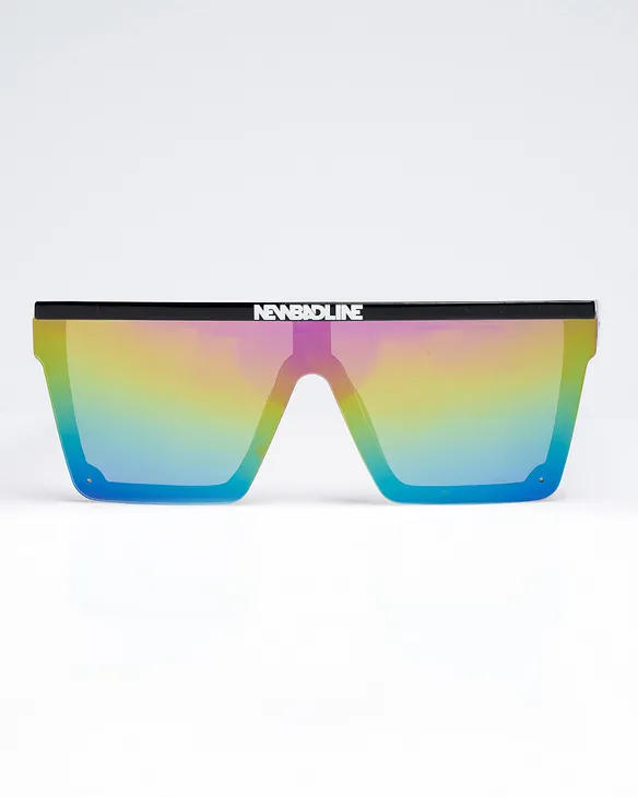 OKULARY ONE GLASS BLACK FLASH RAINBOW MIRROR 01-81