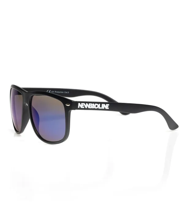 OKULARY OWAL BLACK MAT BLUE MIRROR 01-26
