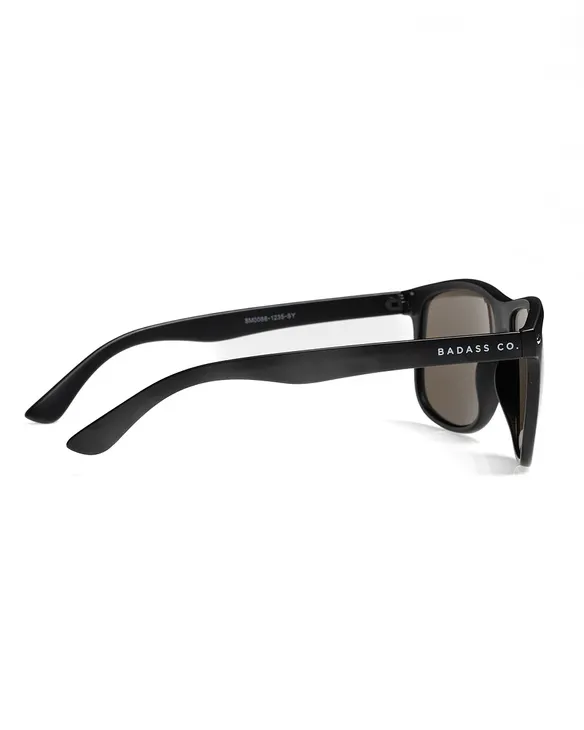 OKULARY OWAL BLACK MAT BLUE MIRROR 01-26