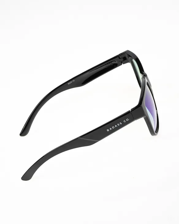 OKULARY SHADE BLACK FLASH GREEN MIRROR 00-606