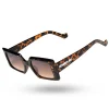 OKULARY SMALL NARROW BROWN PRINT FLASH BROWN 01-66