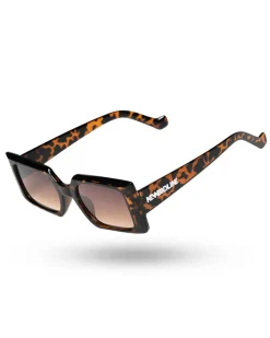 OKULARY SMALL NARROW BROWN PRINT FLASH BROWN 01-66