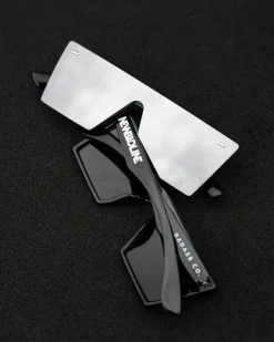 OKULARY SWIFT BLACK FLASH SILVER MIRROR 01-31