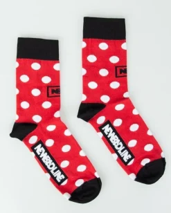 SKARPETKI DŁUGIE DOTS RED
