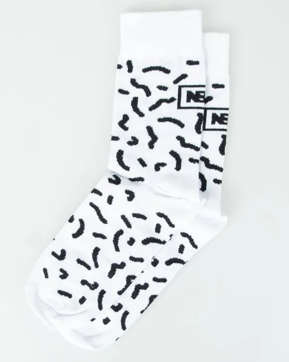 SKARPETKI DŁUGIE PATTERN WHITE